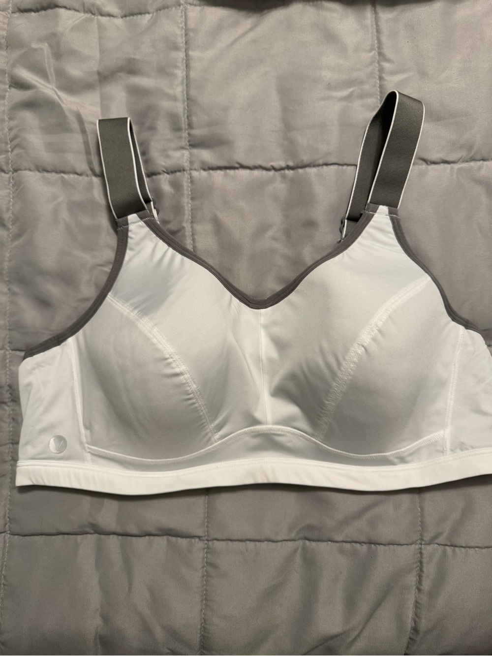 Lane Bryant White Wireless Bra with Gray Trim